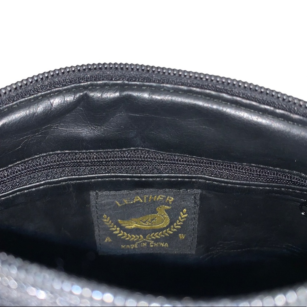 🆕 Vintage Black Leather Alligator Look Fashion Shoulder Bag Crossbody Purse - Picture 5 of 9